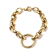Placage sous vide 304 anneau en acier inoxydable et bracelets de chaîne à maillons ovales pour femmes hommes BJEW-P287-01G-1