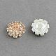Lucente accessori di abbigliamento qualità fiore in ottone a reperti di strass cabochon RB-S022-01I-1
