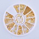 3dネイルアートスタッド  金属製のネイルアートリベット  ディーマニキュアの装飾  混合図形  ゴールドカラー  0.8~6x0.8~5x0.2~1.5mm  梱包サイズ：58x7mm AJEW-TA0010-K03-1