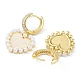Heart Rack Plating Brass Cubic Zirconia Hoop Earrings with Plastic Pearl Beads EJEW-K245-06G-2