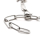 Ccb perle et 304 bracelet à breloques en acier inoxydable avec chaînes de trombones pour femme BJEW-C025-05P-4