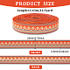 FINGERINSPIRE 12.5Yard 20mm Wide Embroidered Woven Ribbon Orange Red Polyester Jacquard Ribbon Sewing Jacquard Trim Vintage Jacquard Ribbon Trim DIY Crafts Supplies Clothes Decoration OCOR-FG0001-54C-2