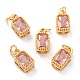 Real 18K Gold Plated Brass Inlaid Cubic Zirconia Charms ZIRC-L100-075G-2