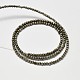 Natural Pyrite Round Beads Strands G-F197-10-3mm-2