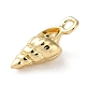 真鍮製ペンダント  海洋動物の魅力  ゴールドカラー  巻き貝  12x5x4.5mm  穴：1.2mm KK-H450-01G-G-2