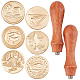 CRASPIRE 8PCS Wax Seal Stamp Set Graduation Theme 6PCS Sealing Wax Stamp Heads with 2PCS Universal Wooden Handles for Invitations Cards Birthday DIY-CP0006-24-1