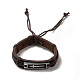 Rectangle en alliage avec bracelet à maillons croisés BJEW-C037-01B-3