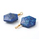Pendentifs en lapis lazuli naturel & cristal de quartz & amazonite G-B009-04G-4