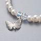 Natural Freshwater Pearl Beads Stretch Bracelets BJEW-JB04863-05-3
