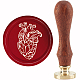 CRASPIRE Heart Wax Seal Stamp Crystal Sealing Wax Stamps 30mm/1.18inch Removable Brass Head Sealing Stamp with Wooden Handle for Halloween Invitations Cards Gift Wrap AJEW-WH0184-0471-1
