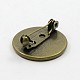 Antique Bronze Brass Brooch Pin Settings X-KK-K069-AB-NF-1