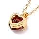 Cubic Zirconia Heart Pendant Necklace with 304 Stainless Steel Cable Chains for Women NJEW-H164-01A-3