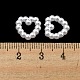 Tono blanco perla estilo imitado cabochons de acrílico del corazón X-OACR-H004-3