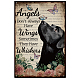 Globleland Plaque en métal vintage drôle rétro chien noir décoration murale en étain décorative 8 × 12 pouces/20x30 cm pour la maison AJEW-WH0189-154-1