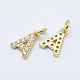 Brass Micro Pave Grade AAA Cubic Zirconia Charms X-ZIRC-P067-11G-A-NR-1