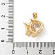 Подвески-рыбки из латуни с микропаве из кубических цирконий KK-Z136-49G-01-3