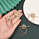 CHGCRAFT 4Pcs Crystal Ship's Steering Wheel with Chain Alloy Lapel Pins for Backpack Clothes Decorations Party Anniversary Accessories Gifts JEWB-CA0001-38KCG-4
