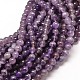 Natural Amethyst Round Bead Strands G-P072-29-6mm-1