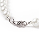 Glass Pearl Round Beaded Necklace for Men Women NJEW-JN03923-02-5