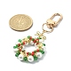 Corona de navidad concha perla colgante decoración HJEW-TA00024-3