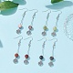 4 Paar runde Perlenohrringe aus natürlichem Edelstein EJEW-JE05630-2