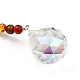 Chakra Round Ball Crystal Suncatcher Dowsing Pendulum Pendants PALLOY-JF00460-02-3