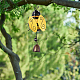 GORGECRAFT Bee Metal Wind Bell Yellow Bee Wind Chime Iron Stereo Hanging Bell Metal Glass Chime Hook for Garden Lawn Yard Patio Home Decoration Outdoor Indoor Hanging Ornament HJEW-WH0051-20-4