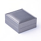 Pu革のペンダントボックス  長方形  グレー  7.4x8.5x3.7cm OBOX-G010-02C-2