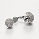 Brass Micro Pave Grade AAA Cubic Zirconia Magnetic Clasps ZIRC-O012-01P-NR-2