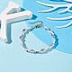 Natural Amethyst & Shell Pearl Beaded Bracelets BJEW-TA00041-03-3