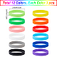 GORGECRAFT 36PCS 12 Colors Mini Silicone Rubber Bands 2-1/2 inch Elastic Rubber Wrapping Bands Thick Strap Set Bands for Wrapping Notebook Outdoor File Folders Office Home School Bank Gifts Packing BJEW-GF0001-12-2