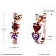 Heart Brass Cubic Zirconia Hoop Earrings EJEW-BB16129-3