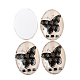 Cabochons ovales en verre imprimé de papillon X-GGLA-N003-13x18-C12-2