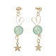 7 paires de boucles d'oreilles pendantes en perles de pierres précieuses mélangées naturelles de style 7 EJEW-JE05058-4