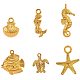 Pandahall elite 120 piezas 6 estilos animales del océano dorado colgantes de aleación tibetana dijes para hacer diy collar pulsera (estrella de mar TIBE-PH0004-72-1