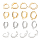 ARRICRAFT 16Pcs 8 Style Brass Micro Pave Clear Cubic Zirconia Huggie Hoop Earring Findings KK-AR0002-65-1