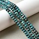 Синтетические серебряные нити бирюзовых бусин G-L617-E03-4x6mm-1