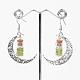 Glass Bottle with Natural & Synthetic Mixed Stone Inside Dangle Earrings EJEW-JE02052-2