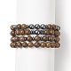 4 pièces 4 style bois de wengé naturel et hématite synthétique perlé bracelets extensibles ensemble pour les femmes BJEW-JB09156-1