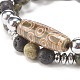 2Pcs 2 Style Mala Bead Bracelets Set with Tibetan Agate Dzi Beads BJEW-JB08020-6