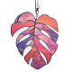 Monstera Leaf Acrylic Pendant Decorations HJEW-WH0043-33A-1