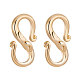 BENECREAT 10 PCS 18K Gold Plated S-Hook Clasps Necklace Clasp Jewelry Findings for DIY Jewelry Making KK-BC0003-76G-1