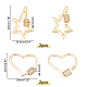 SUPERFINDINGS 4Pcs 2 Style Brass Micro Pave Cubic Zirconia Screw Carabiner Lock Charms Star Heart Shape Clasp Screw Locking Carabiner Charm for Necklaces Making ZIRC-FH0001-19-4