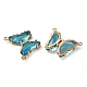 Brass Pave Faceted Glass Connector Charms FIND-Z020-03C-2