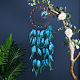 Toile/filet tissé en fer et turquoise synthétique avec décorations de pendentifs en plumes PW-WG51331-01-2