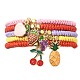 Alloy Enamel Fruit Charm Bracelet BJEW-JB09848-1