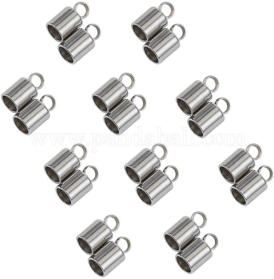 Shop UNICRAFTALE Barrel End Caps 100pcs Stainless Steel Cord Ends 4mm