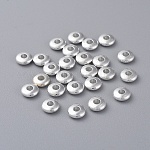 Spacer бисер латунные, рондель, без никеля , серебристый цвет, 6x2 мм, отверстие : 2 мм