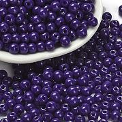 Непрозрачные цветные стеклянные бусины SEED-C001-02B-01