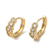 Серьги-кольца из латуни с микропаве из кубического циркония EJEW-L271-22KCG-01